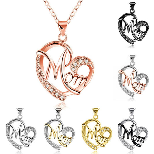 Heart Shaped MOM Pendant Necklace