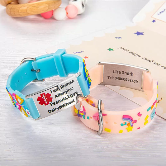 Personalized Cartoon Medical Alert id Bracelets