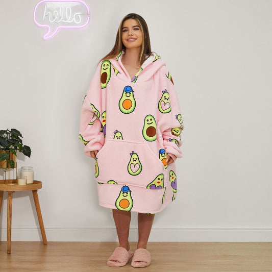 Avocado Print Hoodie Blanket