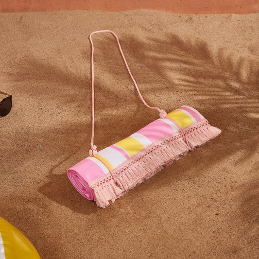 Striped Beach Towel In A Bag