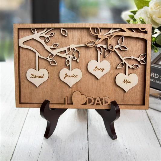 Personalised Name Heart Family Tree Home Decor