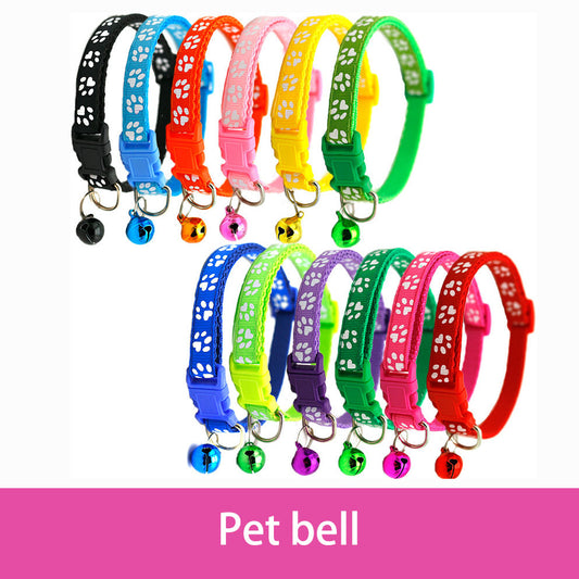 Cat/ Dog Pawprint Collar With Bell